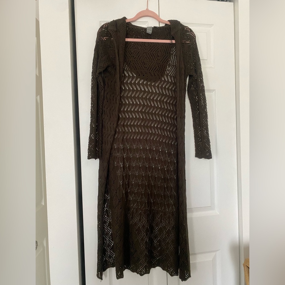 Quinn Chocolate Brown Long Sleeve Knit Duster